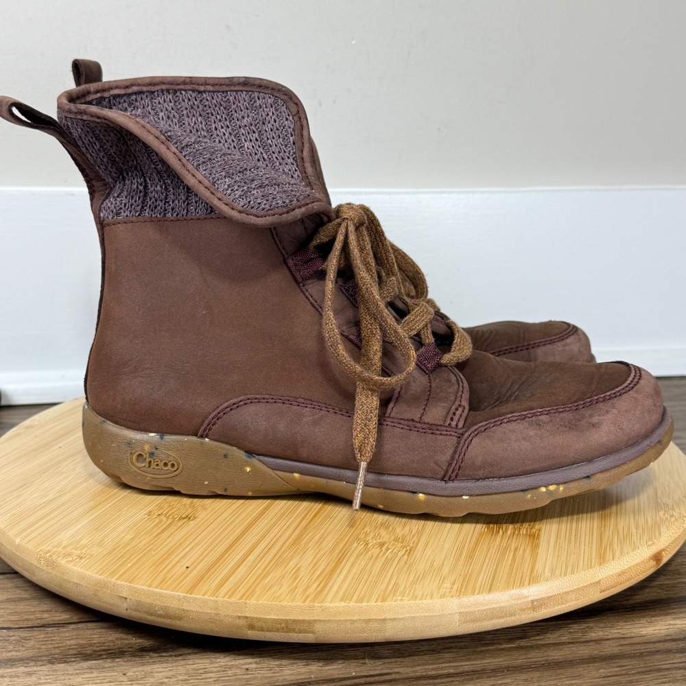 Chaco Barbary Boot Women 8 Mahogany Brown Leather Wool J106808 Gorpcore Cabin